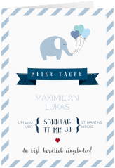 Einladungskarte Taufe "Jumbo"