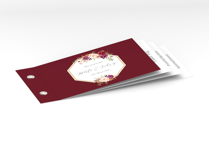 Hochzeitseinladung Prachtvoll Booklet rot