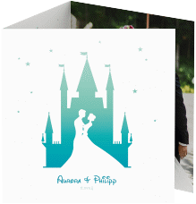 Klick: Details zu Dankeskarte Hochzeit "Castle" anzeigen Dankeskarte Hochzeit Castle quadr. Doppel-Klappkarte tuerkis