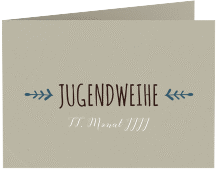 Einladung Jugendweihe Jugendlich A6 Klappkarte quer blau