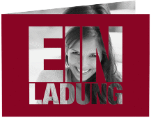 Einladung Geburtstag Numbers A6 Klappkarte quer rot