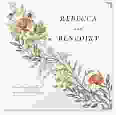 Gästebuch Selection Hochzeit Wildfang Leinen-Hardcover weiss mit getrockneten Wiesenblumen