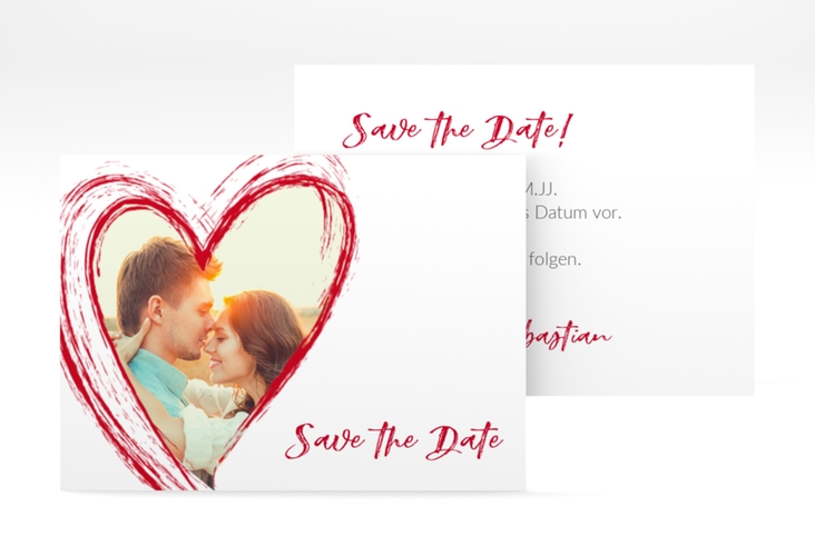 Save the Date-Visitenkarte "Liebe" Visitenkarte quer
