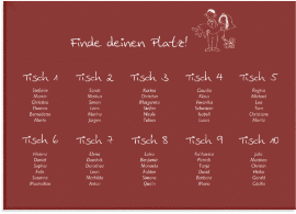 Klick: Details zu Sitzplan Leinwand Hochzeit "Pisa" anzeigen Sitzplan Leinwand Hochzeit "Pisa" 70 x 50 cm Leinwand pink