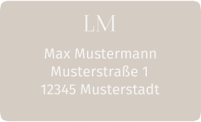 Empfängeretikett Hochzeit "Monogramm"