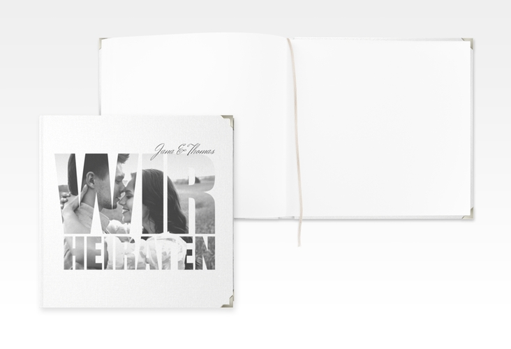 Gästebuch Selection Hochzeit Letters Leinen-Hardcover weiss