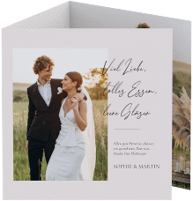 Dankeskarte Hochzeit Liebesbekundung quadr. Doppel-Klappkarte grau