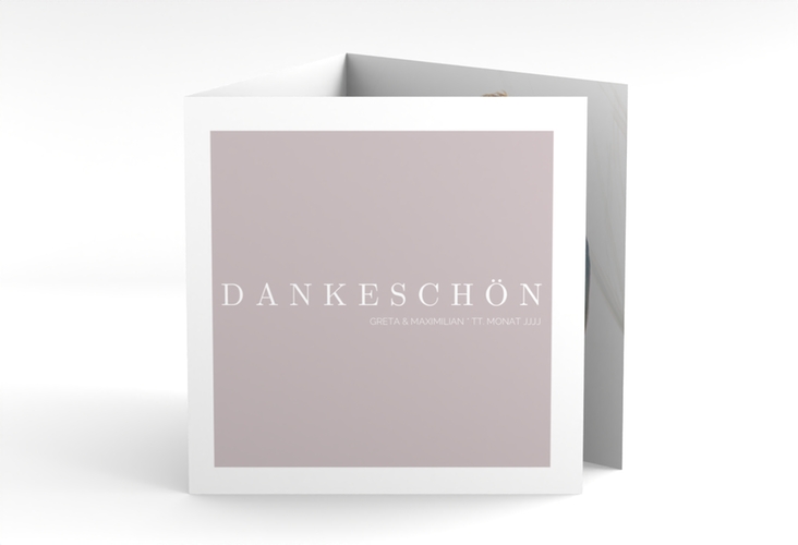 Dankeskarte Hochzeit Simply quadr. Doppel-Klappkarte grau