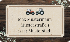 Empfängeretikett Hochzeit "Bauernhochzeit"
