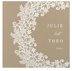 Klick: Details zu Gästebuch Selection Hochzeit "Mariage" anzeigen Gästebuch Selection Hochzeit Mariage Leinen-Hardcover Kraftpapier mit Bogen aus weißer Spitze