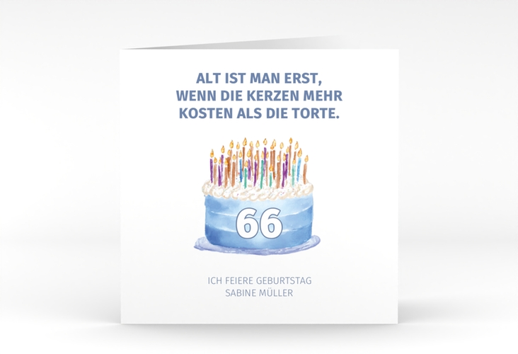 Einladung Geburtstagskerzen quadr. Klappkarte bunt