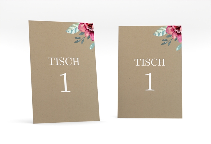Tischnummer Hochzeit Blooming Tischaufsteller