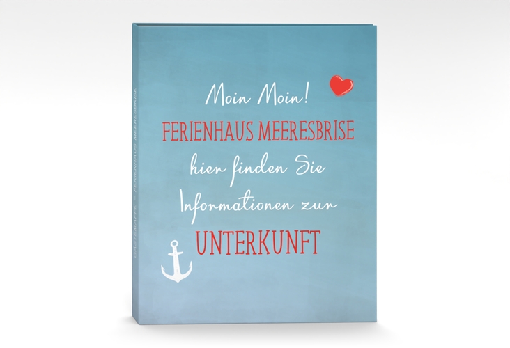 Gästemappe Ferienwohnung A4 Meeresbrise Gästemappe A4 blau mit Anker