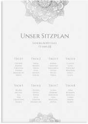 Klick: Details zu Sitzplan Leinwand Hochzeit "Delight" anzeigen Sitzplan Leinwand Hochzeit Delight 50 x 70 cm Leinwand grau