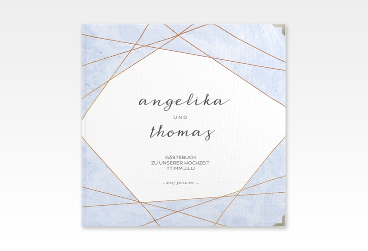 Gästebuch Selection Hochzeit Asymmetry Leinen-Hardcover blau