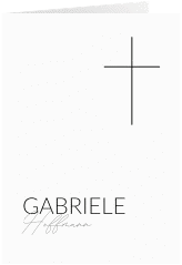 Trauerkarte "Schlichtes Kreuz"