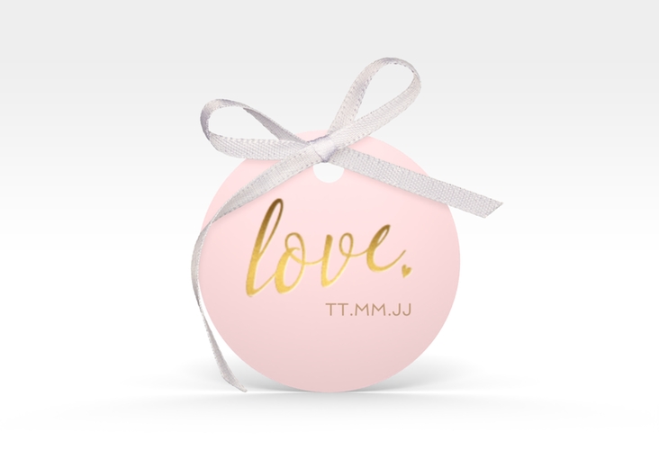 Geschenkanhänger Hochzeit Glam Geschenkanhänger, rund rosa