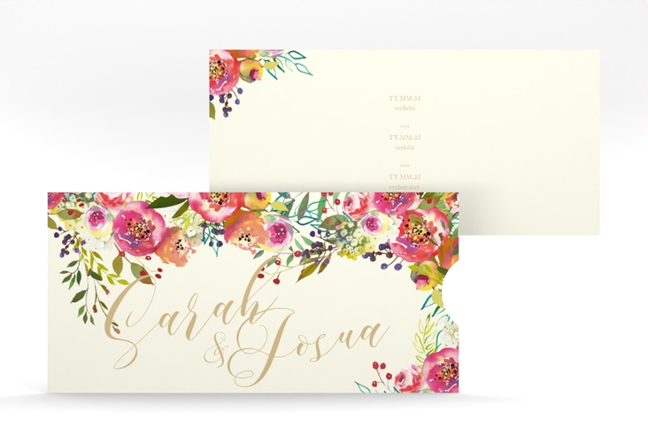 Hochzeitseinladung Flowerbomb Einsteckkarte beige