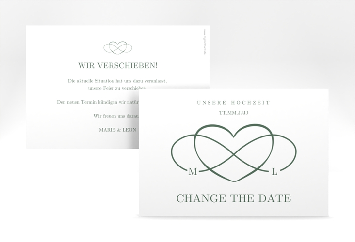 Change the Date-Karte Infinity A6 Karte quer gruen hochglanz