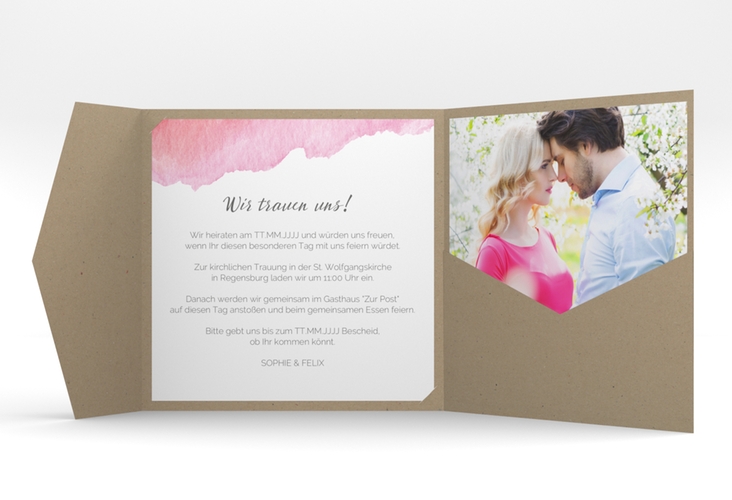 Hochzeitseinladung Aquarella Pocketfold