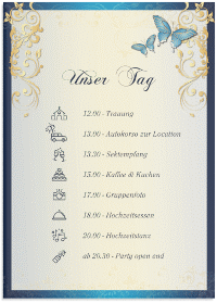 Klick: Details zu Tagesablauf Leinwand Hochzeit "Toulouse" anzeigen Tagesablauf Leinwand Hochzeit "Toulouse" 50 x 70 cm Leinwand rot