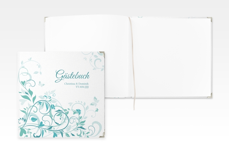 Gästebuch Selection Hochzeit Lilly Leinen-Hardcover tuerkis