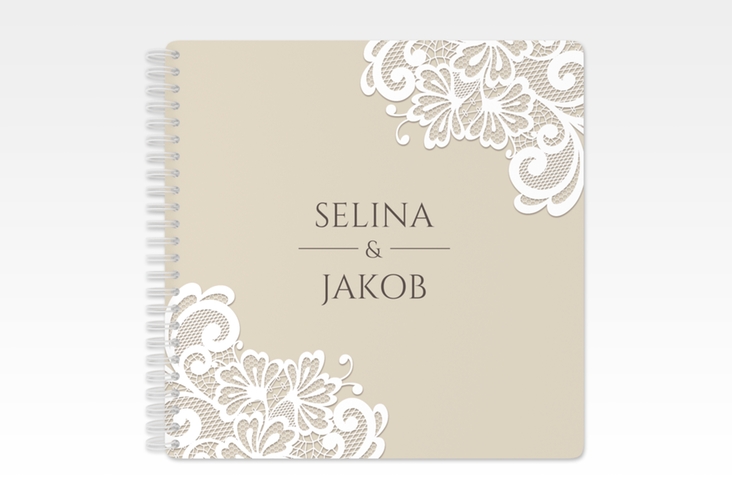 Trautagebuch Hochzeit Vintage Trautagebuch Hochzeit mit floraler Spitze