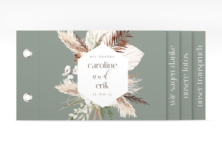 Danksagungskarte Hochzeit Bohemian Booklet gruen