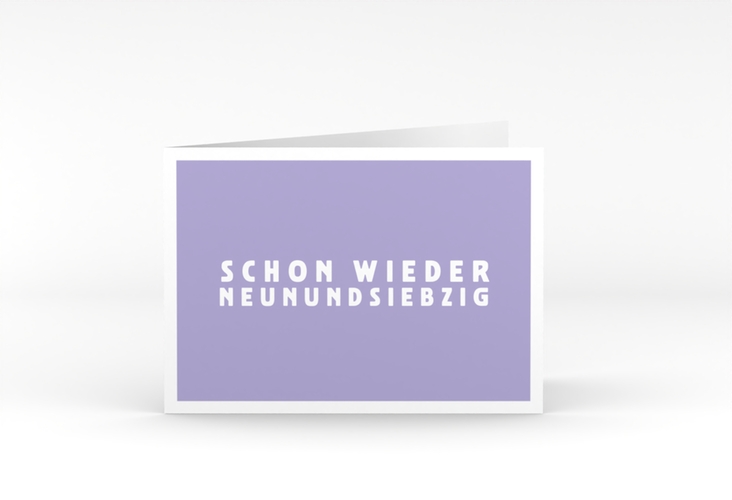 Einladung 80. Geburtstag Gag A6 Klappkarte quer flieder