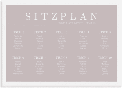 Klick: Details zu Sitzplan Leinwand Hochzeit "Simply" anzeigen Sitzplan Leinwand Hochzeit Simply 70 x 50 cm Leinwand grau