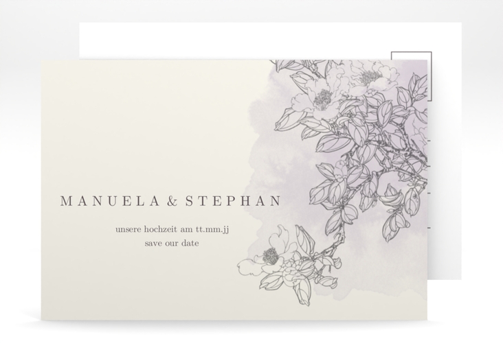 Save the Date-Postkarte Artlover A6 Postkarte flieder