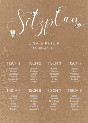 Klick: Details zu Sitzplan Poster Hochzeit "Inlove" anzeigen Sitzplan Poster Hochzeit Inlove 50 x 70 cm Poster kraftpapier