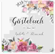 Gästebuch Selection Hochzeit Flowers Leinen-Hardcover weiss mit bunten Aquarell-Blumen