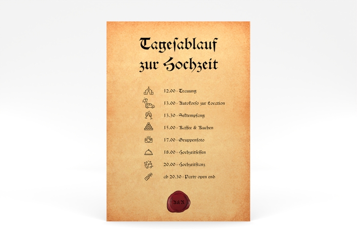 Tagesablauf Poster Hochzeit Mittelalter 50 x 70 cm Poster