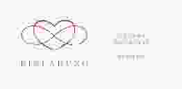 Hochzeitseinladung Infinity Wickelfalzkarte + Banderole rot