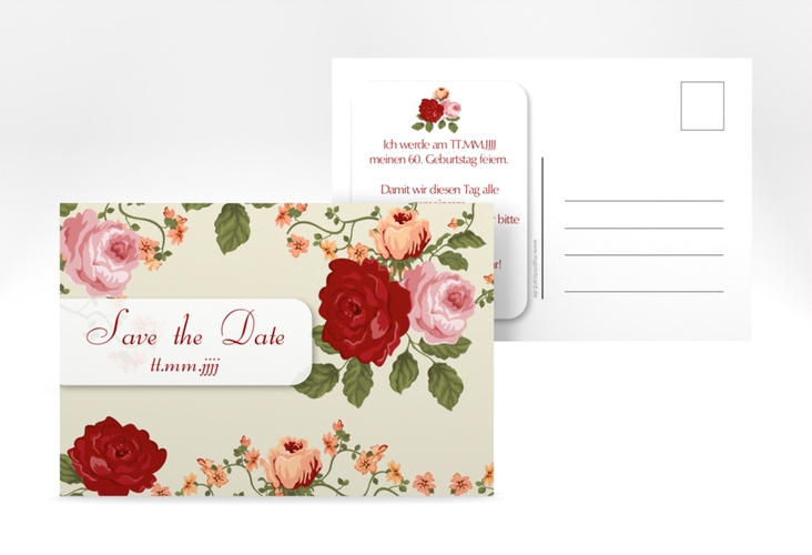 Save the Date-Postkarte Geburtstag Rosemarie A6 Postkarte