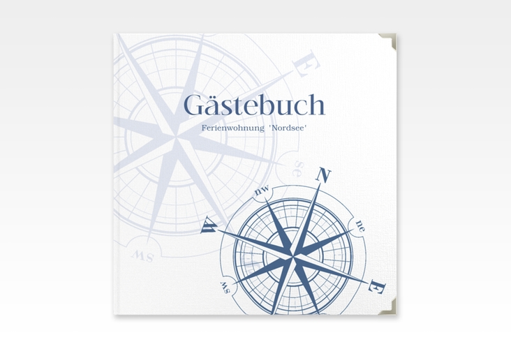 Gästebuch Selection Ferienwohnung Nordsee Leinen-Hardcover mit Windrose