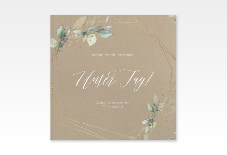 Gästebuch Selection Hochzeit Greenish Leinen-Hardcover Kraftpapier