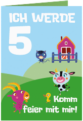 Einladungskarte Kindergeburtstag "Bauernhof"