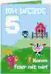 Einladungskarte Kindergeburtstag Bauernhof A6 Klappkarte hoch bunt mit Tieren von der Farm