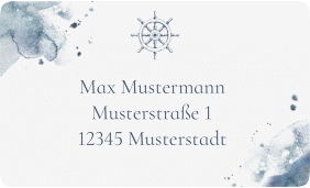 Empfängeretikett Hochzeit "Steuerrad"