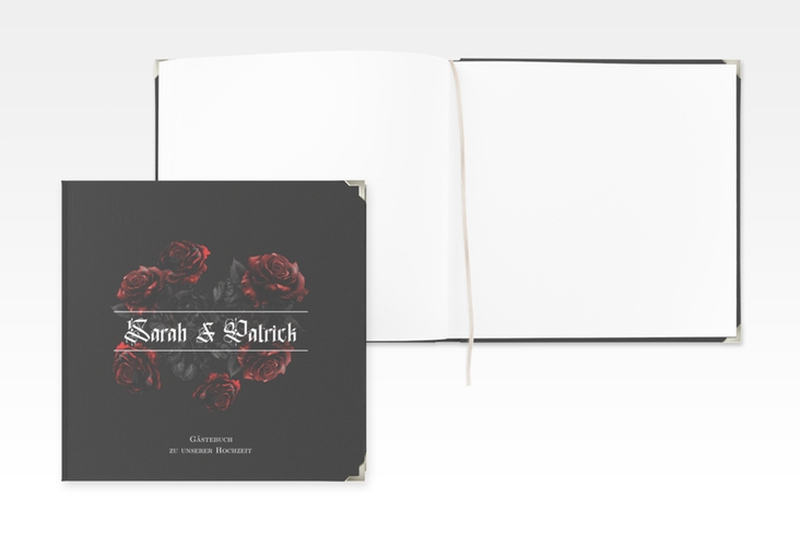 Gästebuch Selection Hochzeit Gothic Rose Leinen-Hardcover schwarz