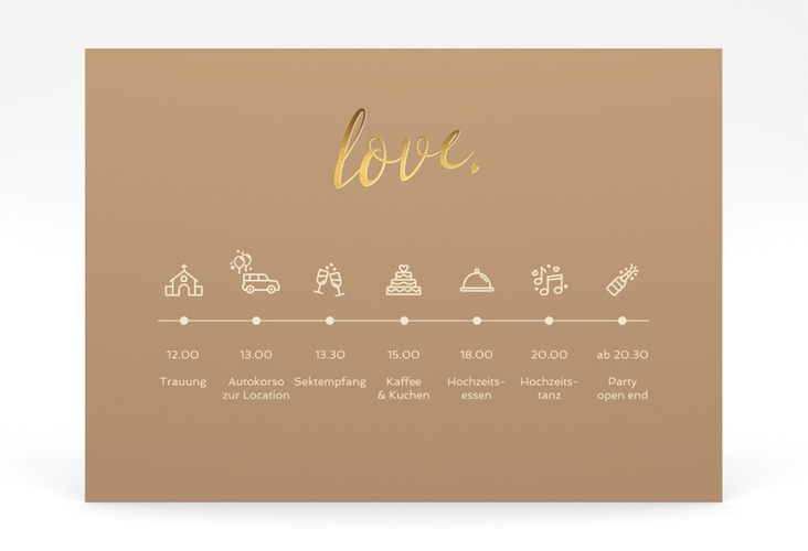 Tagesablauf Poster Hochzeit Glam 70 x 50 cm Poster