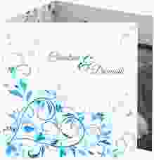 Dankeskarte Hochzeit Lilly quadr. Doppel-Klappkarte blau