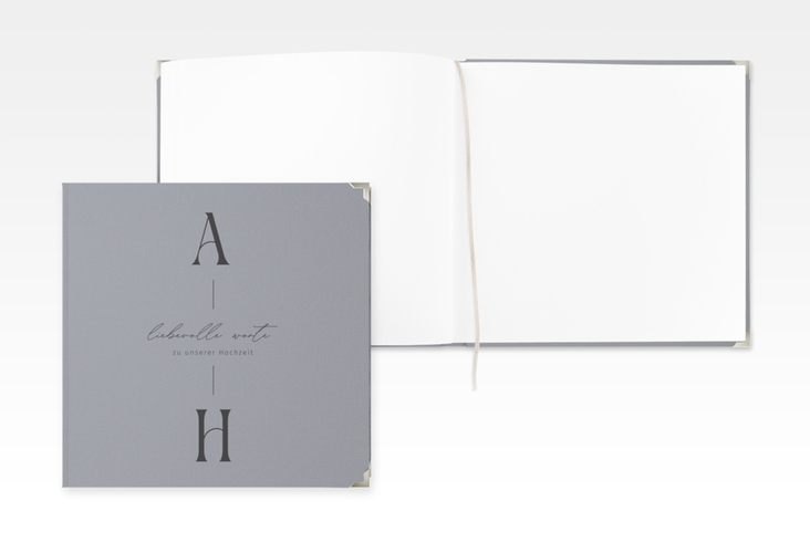 Gästebuch Selection Hochzeit Lebensbund Leinen-Hardcover blau mit veredelbaren Initialen