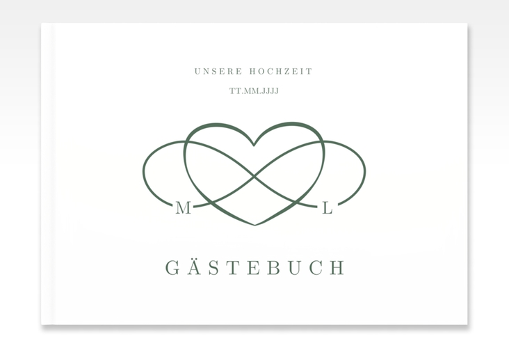 Gästebuch A4 quer Infinity A4 quer, Hardcover gruen