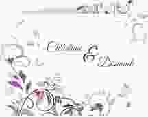 Hochzeitseinladung Lilly A6 Klappkarte quer lila