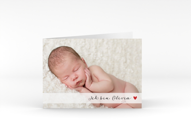 Geburtskarte Zauberhaft A6 Klappkarte quer weiss