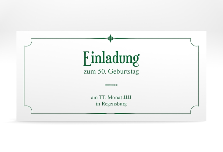 Einladungskarte Helmut/Helmine lange Karte quer