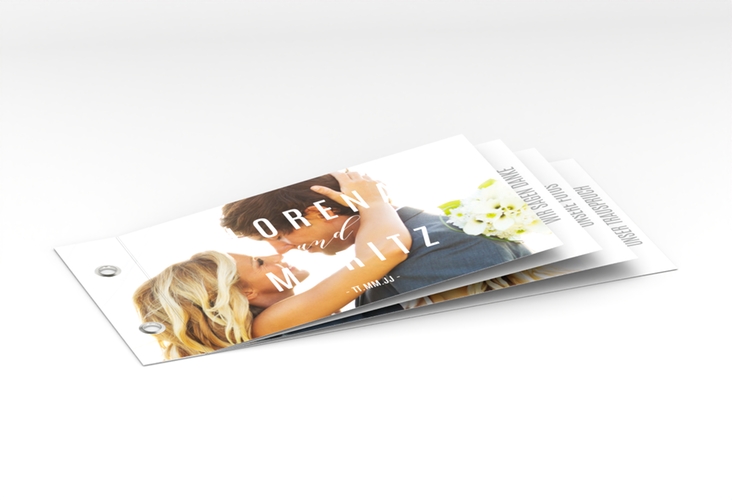 Danksagungskarte Memory Booklet weiss hochglanz